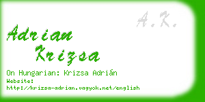 adrian krizsa business card