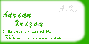 adrian krizsa business card